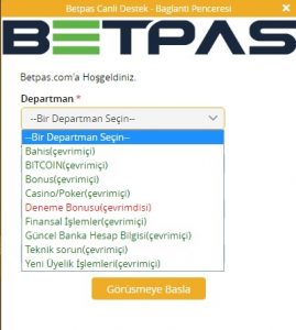 Betpas canlı destek