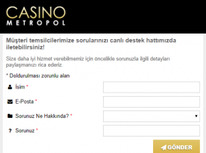 Casino Metropol canlıs destek